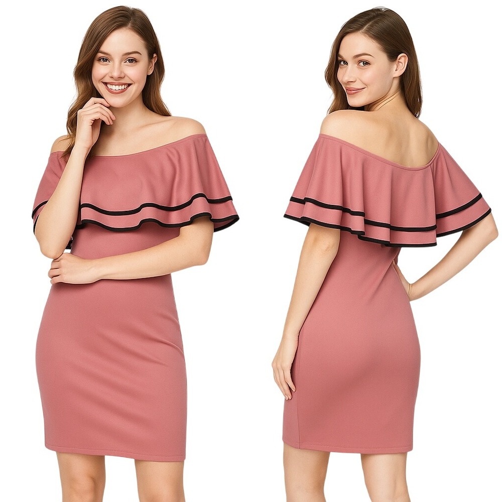 Mine Sheath Dress Size‎ Small Pink Mauve Off Shoulder Party Cocktail Flirty